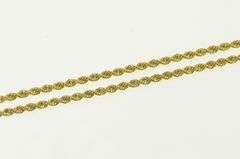 10K Yellow Gold 2.1mm Vintage Woven Rope Chain Link Necklace