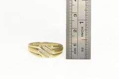 10K Yellow Gold Vintage Diamond Bypass Set Band Ring