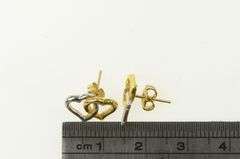 14K Yellow Gold Two Tone Hearts Interlocked Love Forever Earrings
