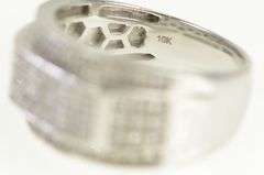 10K White Gold 0.70 Ctw Diamond Pave Men's Wedding Band Ring