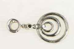 14K White Gold Diamond Layered Circle Vintage Drop Pendant