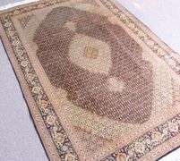 Hand Woven Persian Tabriz Fish Design 6.7x9.9