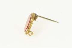 14K Yellow Gold Victorian Oval Ornate Carnelian Statement Pin/Brooch