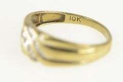 10K Yellow Gold Vintage Diamond Bypass Set Band Ring