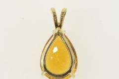14K Yellow Gold Pear Citrine Solitaire November Birthstone Pendant