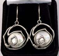 Mother of Pearl Dangle Earrings in Sterling Silver
