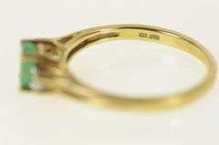 10K Yellow Gold Oval Emerald Diamond Vintage Statement Ring