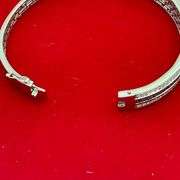 CERTIFIED BRAND NEW 14K WHITE GOLD AND DIAMOND BANGLE BRACELET