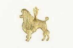 14K Yellow Gold Diamond Cut French Poodle Dog Breed Charm/Pendant