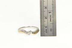 10K White Rose Gold Diamond Bypass Promise Engagement Ring