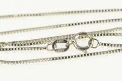 14K White Gold 0.7mm Box Chain Classic Vintage Link Necklace