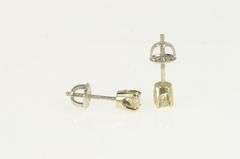 14K White Gold 0.50 Ctw Diamond Solitaire Classic Stud Earrings