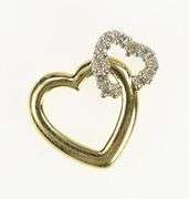 10K Yellow Gold Interlocked Hearts Love Symbol Diamond Pendant