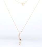 Sparkling Yellow Gold Graduated Diamond S Pendant on Chain