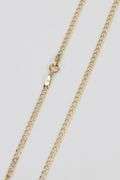 14k Yellow Gold Solid Pave Curb Link Chain 2.5mm Necklace 24"