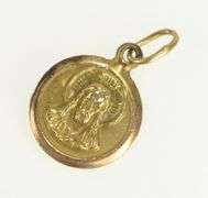 10K Yellow Gold Virgin Mother Mary Jesus Christian Charm/Pendant