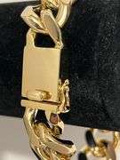 Strong 127.8 Gram 14 Kt Gold Plate Curb Link Bracelet