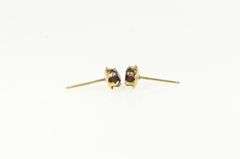 14K Yellow Gold Vintage Sim. Garnet Buttercup Stud Earrings