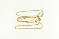 14K Yellow Gold 1.2mm Box Link Classic Square Chain Necklace