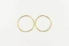 14K Yellow Gold 26.6mm Vintage Simple Seamless Look Hoop Earrings