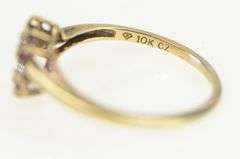 10K Yellow Gold Simulated Ruby CZ Heart Ring