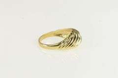 10K Yellow Gold Domed Textured Ribbed Vintage Statement Ring