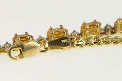 14K Yellow Gold Oval Citrine Diamond Statement Tennis Necklace