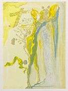 Very Collectible Salvador Dali Woodblock from The Divince Comedy Suite Circa 1964