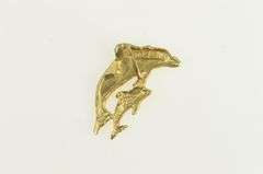 14K Yellow Gold Jumping Dolphin Ocean Animal Marine Life Charm/Pendant