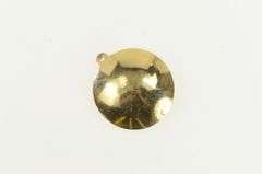 14K Yellow Gold Retro Iris Flower Syn. Ruby Vintage Charm/Pendant