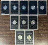 Ten (10) Gem PRF Eisenhower Silver Dollars in original holders (no brown box)