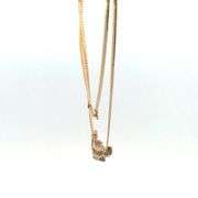 10K Yellow Gold Marquise Ruby Diamond Curved Statement Necklace