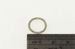 14K White Gold Diamond Oval Circle Symbol Classic Pendant