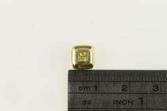 14K Yellow Gold Square Peridot Bezel Inset Geometric Slide Pendant