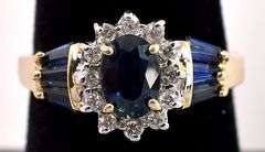 Alluring Blue Sapphire and Diamond Ring in 14K Yellow Gold