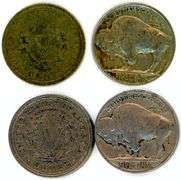 4 Different US Nickels: 1889-1918