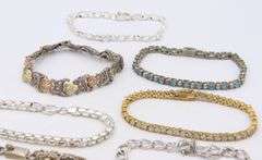 Group Lot of 10 Vintage 925 Sterling Silver Bracelets