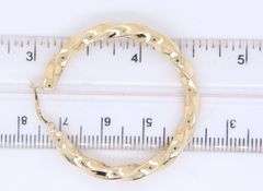Elegant Yellow Gold 3.8mm Twisted Hoop Earrings
