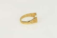 14K Yellow Gold L Cursive Letter Initial Monogram Ornate Ring