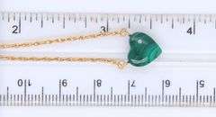 1/20 12KT Yellow Gold Filed Two Heart Shape Malachite Necklace Lot