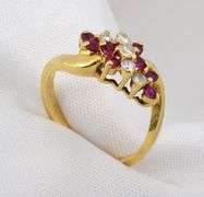 Lively Modern Ruby and Diamond Cluster