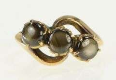 18K Yellow Gold 1960's Black Star Sapphire Vintage Statement Ring