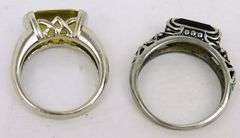 2 Sterling Silver Gemstone Rings