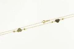 14K Yellow Gold Heart Charm Love Symbol Cable Chain Necklace