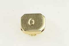 14K Yellow Gold Oval Garnet Vintage Slide Bracelet Charm/Pendant