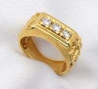 Man's 3 Diamond Nugget Ring