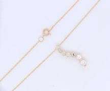 Sparkling Yellow Gold Graduated Diamond S Pendant on Chain