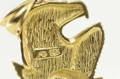 14K Yellow Gold Diamond Cut Bald Eagle Patriotic USA Pendant