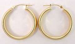 Shimmering 14K Yellow Gold Hoop Earrings