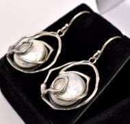 Mother of Pearl Dangle Earrings in Sterling Silver